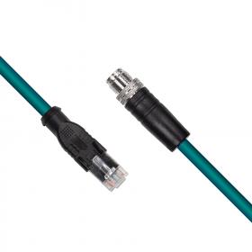 Ethernet cable, M12X - RJ45 plugs
