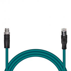 Ethernet cable, M12X - RJ45 plugs, 2m